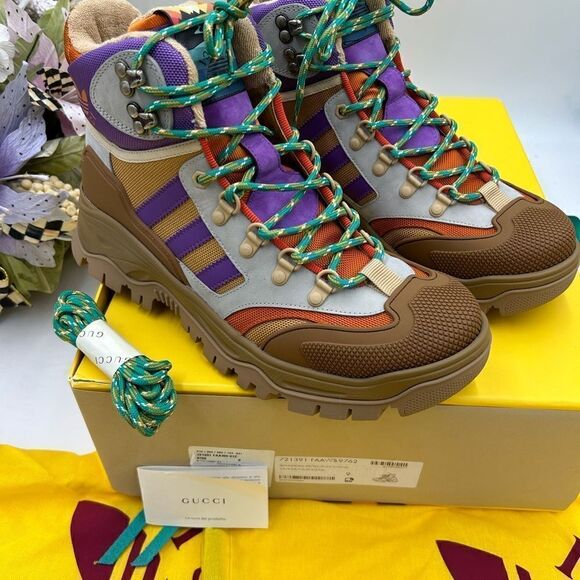 Men’s Gucci X Adidas, lace up trainer boots size 9, made in Italy - Picture 4 of 9